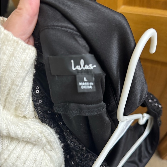 Lulu's L Black Sequin Romper - Picture 4 of 6